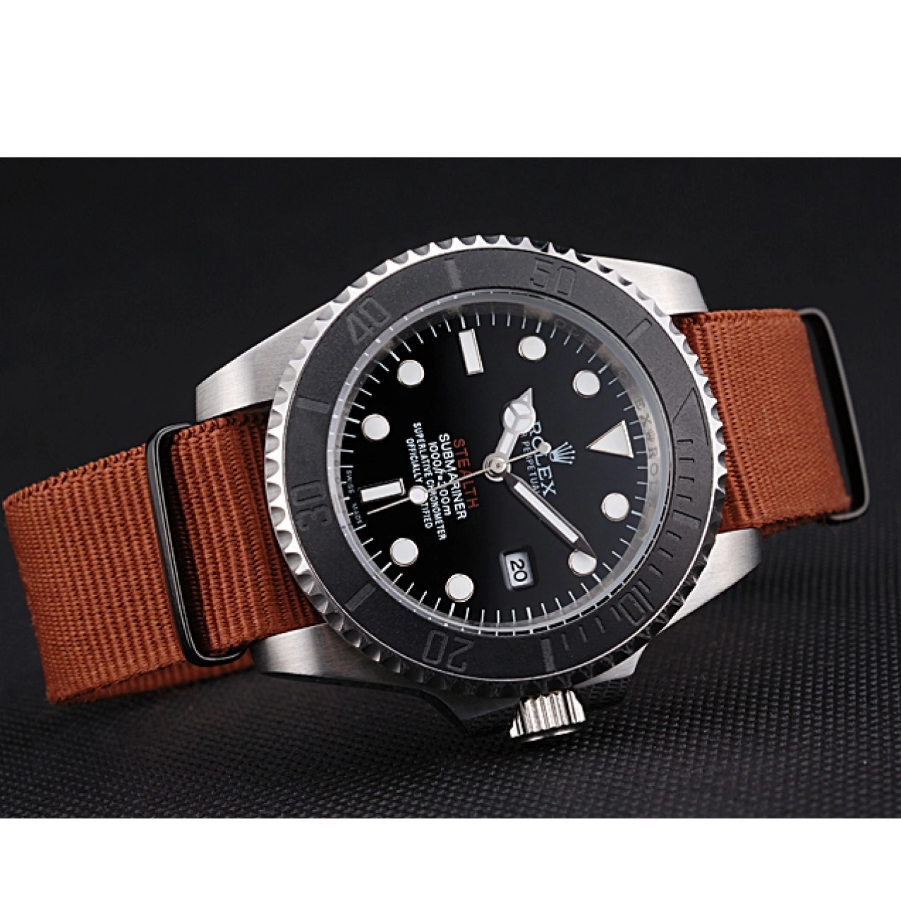 Rolex aaa copy Submariner Band Fabric MK III Brown 621387 Rolex STEALTH rl425 0804